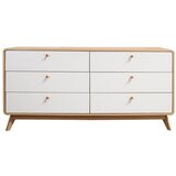 Støraa Bijela/u prirodnoj boji niska komoda u dekoru hrasta 150x74 cm Caitlin – Cijene