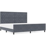 vidaXL Postelja Temno Siva 200x200 cm Velur | Shoptok.si
