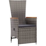 Maison Chic Nastavljivi vrtni stoli - Stol za vrt 2 kosa z blazinami poli ratan sivi JS82, (21878633) | Shoptok.si