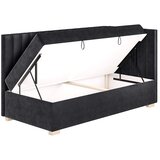 Ghado Tamno plavi kutni dječji krevet s prostorom za odlaganje s madracem 90x200 cm Snugi - | shoptok.hr