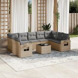  10-dijelni set vrtnih sofa s jastucima bež od poliratana | shoptok.hr
