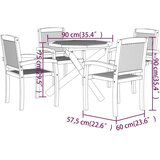  5-dijelni vrtni blagovaonski set od masivne tikovine | shoptok.hr