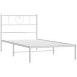  Metalni okvir za krevet s uzglavljem bijeli 80x200 cm | shoptok.hr