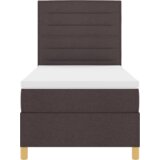 Box Postelja z vzmetnico z vzmetnico Temno rjava 90 x 200 cm blago, (5000126677) | Shoptok.si