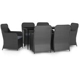  7-dijelni vrtni blagovaonski set s jastucima crni | shoptok.hr