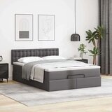 vidaXL otomanski okvir kreveta s madracem sivi 140x200cm umjetna koža | shoptok.hr