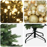  Umjetno božićno drvce s kuglicom 120 cm 150 LED lampica - 120 cm s LED žaruljama i zlatnim kuglicama | shoptok.hr