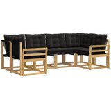 vidaXL Zunanja garnitura za sedenje z blazino 6 pcs Bela in črna, (5000270138) | Shoptok.si
