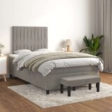 Box spring krevet s madracem svjetlosivi 120x200 cm baršunasti Cijene