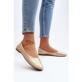 EVENTO PE1 Classic Leather Gold Ballerina Flats Stacee | Shoptok.si