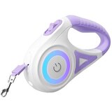 Rojeco RQYS-04 avtomatska povodec s LED in RGB svetlobo, 5 m, vijolična | Shoptok.si