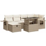 Maison Chic Seti vrtnega pohištva - Vrtna garnitura - Vrtni pohištvo set 7-delna z blazinami bež poli ratan, (21802956) | Shoptok.si