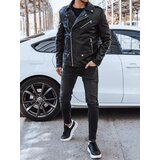 DStreet Black men's leather jacket TX4276 | Shoptok.si