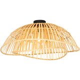 QAZQA Orientalska stropna svetilka črna z naravnim bambusom 62 cm - Pua Cene