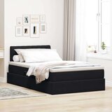  Krevet s prostorom za pohranu s LED-om Crna 120 x 190 cm Baršun | shoptok.hr