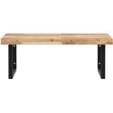  Zidna polica za umivaonik od čelika i masivnog bagremovog drva Smeđa 80 x 60 x 4 cm | Shoptok.si