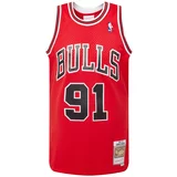 Mitchell & Ness Tehnička sportska majica 'Dennis Rodman' crvena / crna / bijela