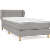  Box spring postelja z vzmetnico svetlo siva 80x200 cm blago, (20790728) | Shoptok.si