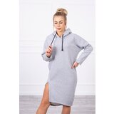 Kesi Šaty s kapucí a rozparkem na boku šedé | Shoptok.si