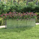 vidaXL Povišena vrtna gredica 240 x 40 x 77 cm pocinčani čelik srebrna | shoptok.hr