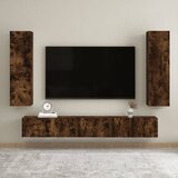 vidaXL Stenska TV omarica 2 kosa dimljeni hrast 30,5x30x110 cm | Shoptok.si