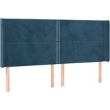 Maison Chic vzglavna omarica - nočna omarica - posteljna omarica z ušesi temno modro 203x16x118/128 cm žamet, (21709580) Cene