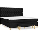  Box spring postelja z vzmetnico črna 160x200 cm blago, (20788970) | Shoptok.si