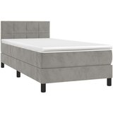  Box spring s madracem LED svjetlosivi 80x200 cm baršun | shoptok.hr