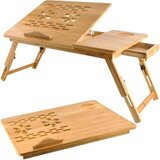 Ruhhy bambusov stolić za laptop do 17", podesivi nagib, s ladicom | shoptok.hr