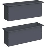  Vrtna posuda za sadnju s LED svjetlom 2 kom. Antracit - Antracit 30 x 100 x 30 cm 2 | shoptok.hr
