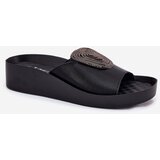 S. BARSKI Leather Ladies Slippers With Decoration | Shoptok.si