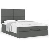 vidaXL Otomanski posteljni okvir z vzmetnico siv 140x190 cm blago | Shoptok.si