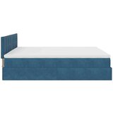 vidaXL Otomanski posteljni okvir z vzmetnico moder 180x200cm žamet | Shoptok.si