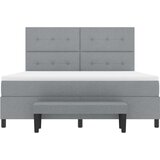  Postelja s pomično vzmetjo z vzmetnico in klopjo Svetlo siva 180x200 cm Tkanina, (22083348) | Shoptok.si