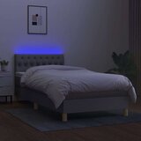  Box spring postelja z vzmetnico LED svetlo siva 90x200 cm blago, (20724382) | Shoptok.si