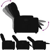  Naslonjač na podizanje od tkanine crni | shoptok.hr