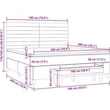 box spring s madracem LED smeđesivi 180x200 cm tkanina | shoptok.hr
