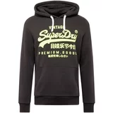 Superdry Sweater majica neonsko zelena / crna