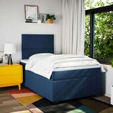 vidaXL Box spring postelja z vzmetnico modra 120x190 cm blago, (21309011) | Shoptok.si