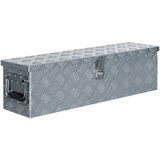 vidaXL Skrinja iz aluminija 80,5x22x22 cm srebrne barve | Shoptok.si