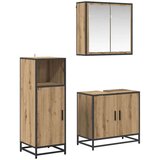 vidaXL Komplet pohištva za kopalnico z vrati 3 pcs artisan hrast | Shoptok.si