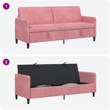 SOFA s pohranom Ružičasta 192 x 78 x 87 cm Poliester | Shoptok.si
