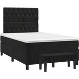  The Living Store Box spring postelja z vzmetnico črna 120x190 cm žamet - Box Spring Postelja, (21488244) | Shoptok.si