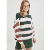 Trendyol Green and White Women's Striped Oversized Sweater - Women