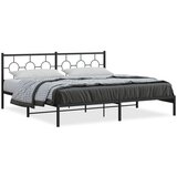  The Living Store Kovinski posteljni okvir z vzglavjem črn 200x200 cm - Posteljni Okvir, (21498188) | Shoptok.si