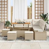 vidaXL Vrtna sedežna garnitura z blazino 9 pcs Bež poli ratan, (5000153493) | Shoptok.si