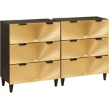 vidaXL Strani šal 2 pcs Črna in zlata 60 x 33 x 75 cm trden mangov les | Shoptok.si