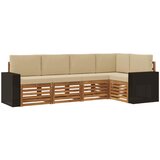 vidaXL Kotna sedežna garnitura z blazino 5 pcs Naravna in bež, (5000283574) | Shoptok.si