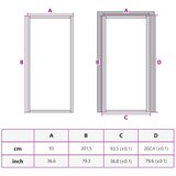 Sobna vrata crna 93 x 201,5 cm kaljeno staklo i aluminij tanka | shoptok.hr
