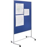 eurokraft basic premična stena za moderiranje, tekstilna prevleka, šxv 1200 x 1500 mm, modre barve | Shoptok.si